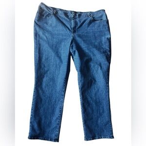 Lee 1889 Blue Jeans Relaxed Fit Straight Leg Woman’s Plus Size 26W Long